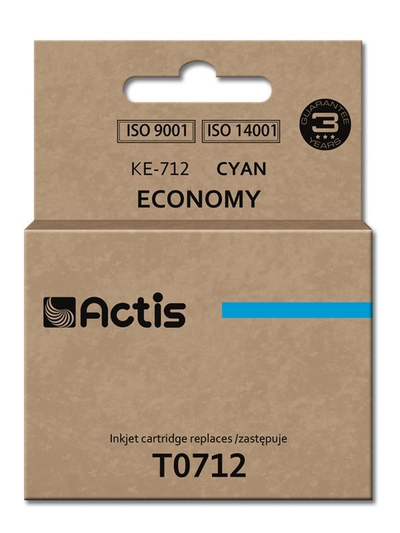 Ngjyrë për printer Actis KE-712 (zëvendësim për Epson T0712, T0892, T1002), 13.5 ml, e kaltër