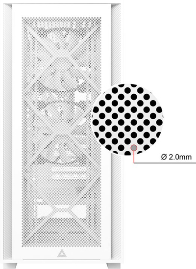 Kabinë PC Montech Air 1000 Lite, mid tower, me xham të temperum, e bardhë