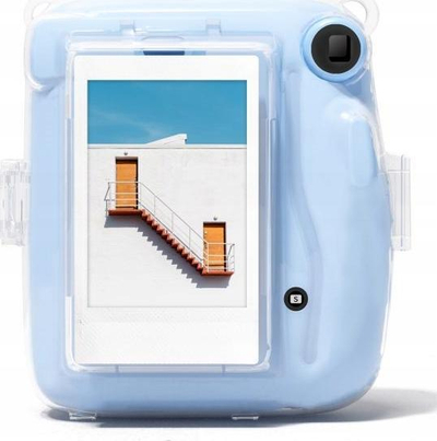 Këllëf për aparat fotografik Fujifilm Instax Mini 11, plastik i fortë me xhep për foto, transparent