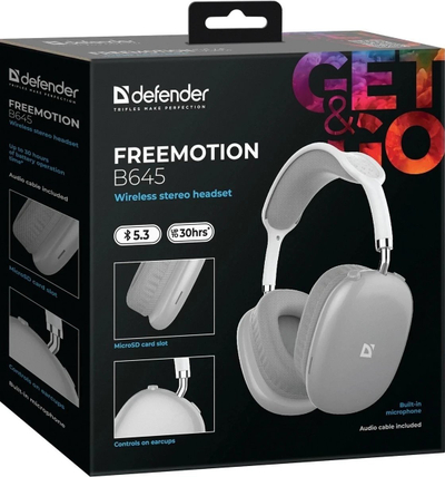 Kufje pa tela Defender FR EEMOTION B645, Bluetooth, gri
