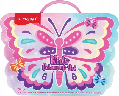 Set arti për fëmijë KEYROAD Butterfly, 54 pjesë, shumëngjyrësh
