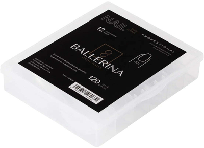 Forma duale për thonj Ocho Nails Ballerina, set me 120 copa, transparente
