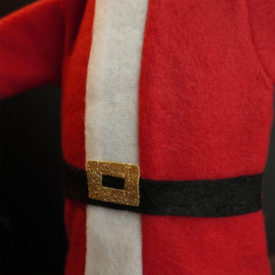 Mbështjellës shishe Krishtlindjesh, xhaketë dhe kapelë Santa, shumëngjyrësh
