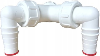 Përshtatës dyfishtë shkarkimi ALCADRAIN P148Z, G1, për zorrë 17–23 mm, me valvul