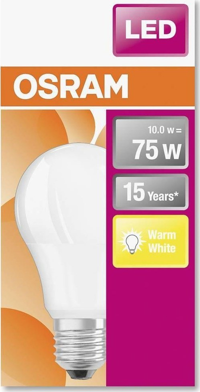 Llambë LED Osram, E27, 10W, 2700K, e bardhë e ngrohtë