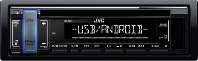 Radio CD makine JVC KD-T401, 1 DIN, 200 W, e zezë