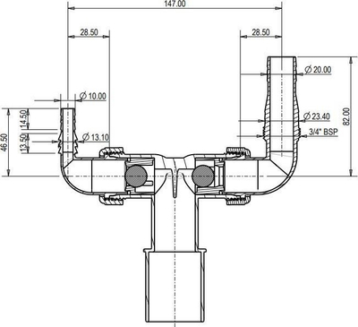 Lidhje sifoni McAlpine WMVT-3240PL për lavatriçe edhe tharëse, 32/40 mm, e bardhë