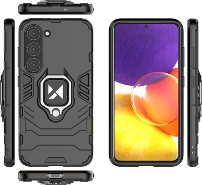 Kapak telefoni Wozinsky Ring Armor për Samsung Galaxy S23, me unazë magnetike, i zi