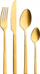 Set lugëpirunësh Domino Golden Soul, 24 copë, çelik inox 18/10, ngjyrë ari