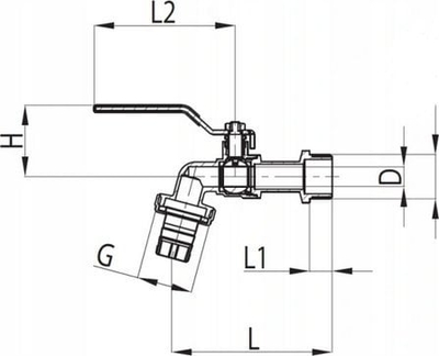 Чешма за градина со рачка, метал бакарна легура, 1/2" 3/4" 1", црвена рачка