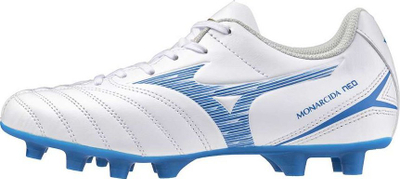 Çizme futbolli për kalamoj Mizuno Monarcida Neo III Select Jr, taban TPU, gjerësi 3E, të bardha