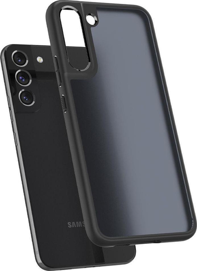 Maskë telefoni Spigen Ultra Hybrid për Galaxy S22, transparente, që e mbron nga rëniet, e zezë