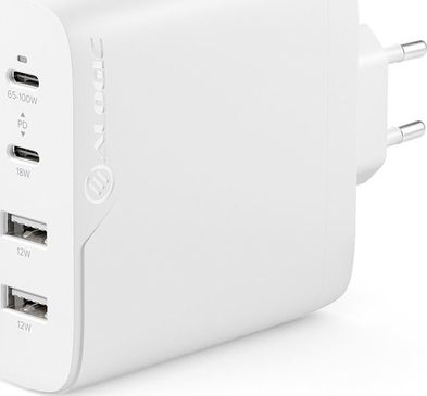 Karikues muri ALOGIC 4-portësh PD, 100W, GaN, i bardhë