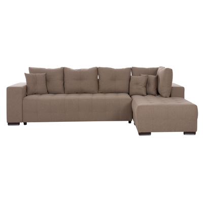 Divan këndor Trendston HM3302.03R, me hapësirë depozitimi, shndërrohet në krevat, bezhë