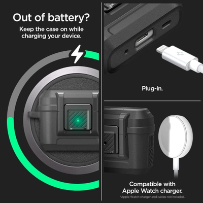 Mbulesë mbrojtëse Spigen Lock Fit për Apple AirPods Pro 1 e 2, e fortë, e zezë
