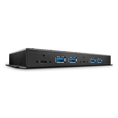 Hub USB Lindy 7 porta, USB 3.2 Gen 2, metalik