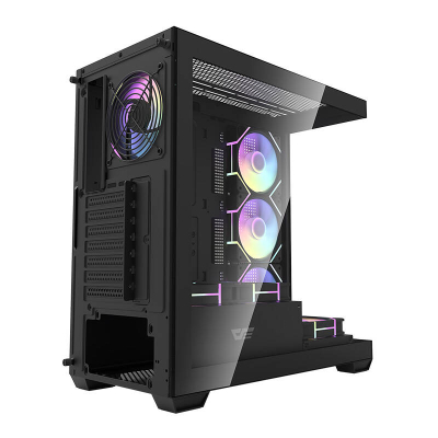 Kasa PC DarkFlash DS900, ATX MIDI Tower, 7 ventilatorë ARGB, e zezë