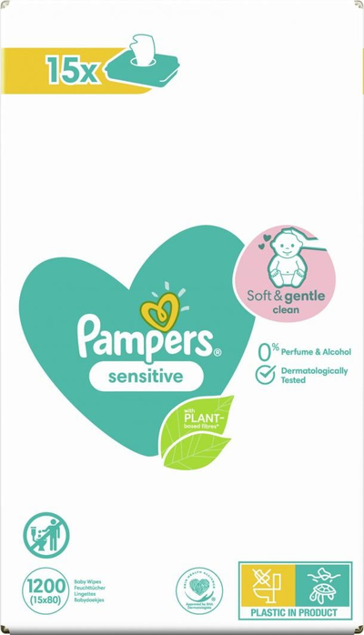 Peceta të lagura Pampers Sensitive 15 pako nga 80 copa