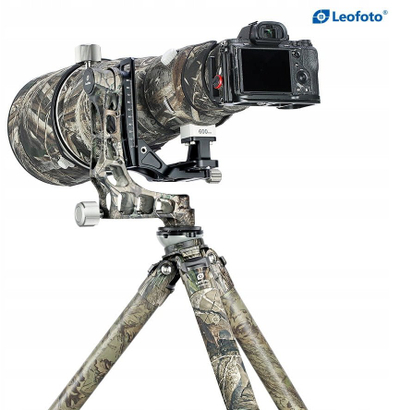 Tripod karboni Leofoto LS-365CEX PG-1, bazë niveluese, kokë gimbal, kamuflazh