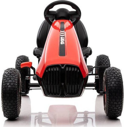 Go kart me pedale për kalamoj G208, sedilje që rregullohet, fren me dorë, i kuq