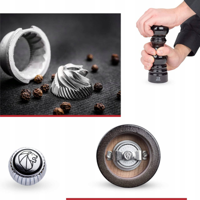 Mulli piper Peugeot Paris, 12cm, mekanizëm çeliku, i zi me shkëlqim