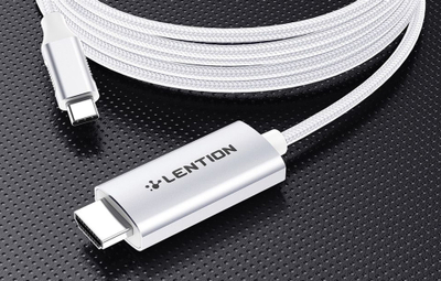 Kabllo USB C në HDMI Lention CU707, 4K 60Hz, 3m, argjendtë