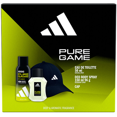 Set Eau De Toilette 50 ml + Deodorant sprej 150 ml + Kapele Adidas Pure Game