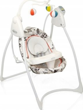 Luhatëse për bebe Graco Lovin' Hug, me hark lodrash, Patchwork gri