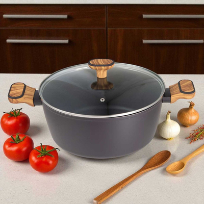 Тенџере BERGNER Multiclad BG-56038, 28 cm, со капак, боја charcoal