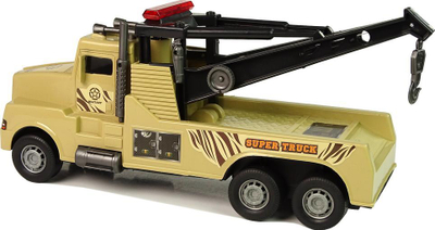 Kamion lodër LeanToys Tow Truck Ndihmë Në Rrugë, shkalla 1:10, me litar tërheqës, kafe ushtarake