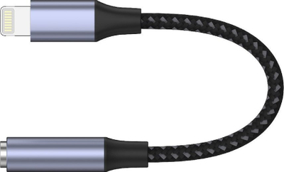 Adapter audio Unitek Lightning në 3.5 mm, kabllo e shkurtër, argjendtë me të zezë