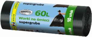 Qese mbeturinash Grosik Trash Bags, 60L, 10 copë, të zeza