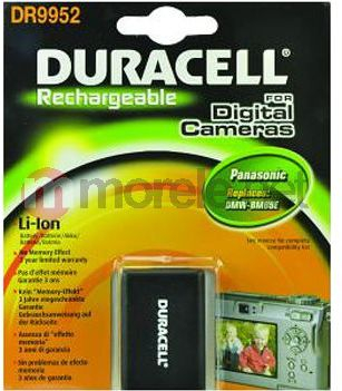 Bateri Duracell për kamera Panasonic DMWBMB9E, 7.4V, 890mAh, e zezë
