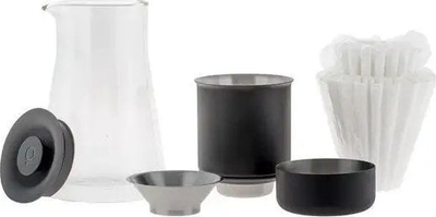 Set pour-over kafeje Fellow Stagg XF, dripper çeliku inox, gotë xhami me dy shtresa, transparent