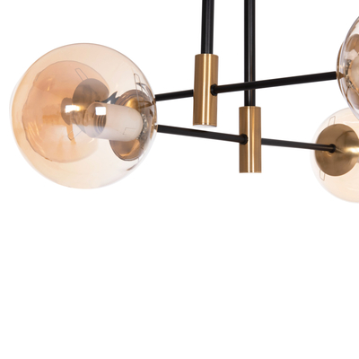 Llambë tavani Dremp HM7409.11, 4 drita, 68x68x36 cm, e zezë ari