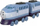 Tren lodër metal Fisher Price Thomas &amp; Friends Kenji, me shtytje, me vagon, blu gri