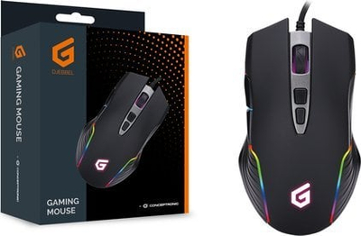 Mашина Conceptronic DJEBBEL03B, оптички 7200 DPI, со USB кабел, црн