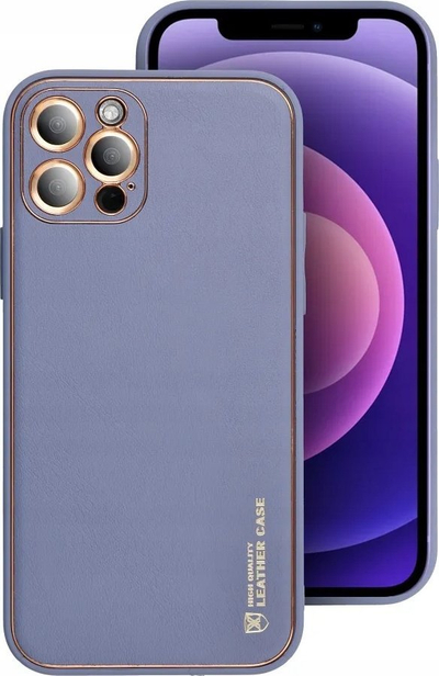 Këse telefoni Futera Leather Case për Samsung Galaxy S23 FE, lëkurë sintetike, kornizë e artë, blu