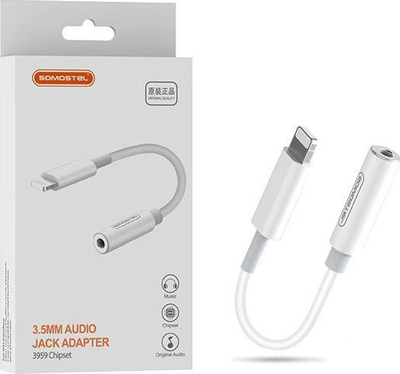 Përshtatës Somostel SMS-BZ01, Lightning - Jack 3.5mm, i bardhë