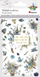 Sticker transferues Titanium Blue Flowers, set 2 fletë, lule blu shumëngjyrëshe