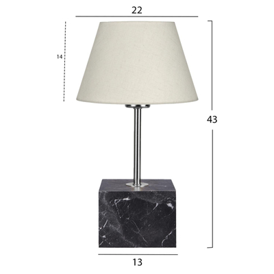 Llambë tavoline bazë kube 13×13×43 cm (HM7594.01), argjendtë