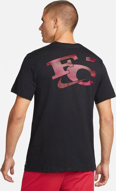 Bluzë Nike FC Graphic, për burra, me mëngë të shkurtra, e zezë
