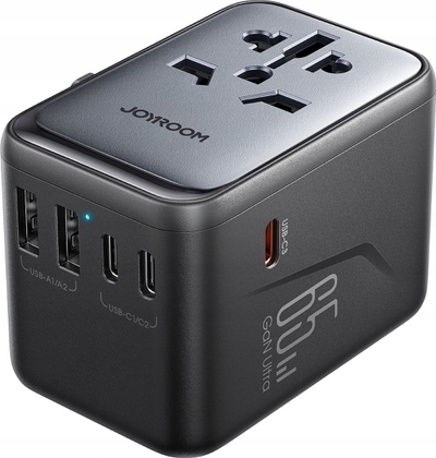 Përshtatës udhëtimi Joyroom JR-TCW02, universal 65W, 3x USB-C 2x USB-A, i zi