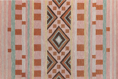 Tapet leshi YOMRA, 160 x 230 cm, me figura gjeometrike, shumëngjyrësh