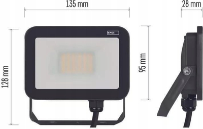 Reflektor LED Emos Profi ZS2622, 20W, dritë e bardhë neutrale, gri