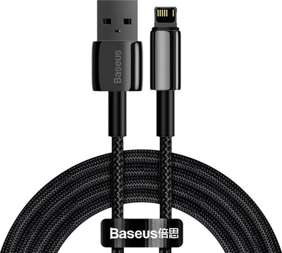 Kabllo Baseus USB në Lightning, 2.4 A, 2 m, e zezë 