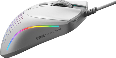 Maus gaming Glorious Model O 2 Mini, optik, me kabllo, i bardhë mat