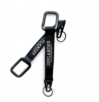 Varëse çelësash Offlander Lanyard, najlon i fortë, karabiner çeliku inox, e zezë