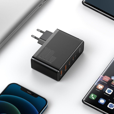 Karikues Baseus GaN2 Pro 2x USB-A 2x USB-C 3 A (BSU2726BLK), 100 W, i zi