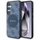 Maskë telefoni Guess 4G Round Patch Classic MagSafe për Samsung Galaxy S25 Plus, TPU PC lëkurë eko, blu